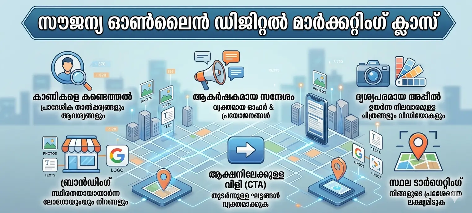 Read more about the article സൗജന്യ ഓൺലൈൻ ഡിജിറ്റൽ മാർക്കറ്റിംഗ് ക്ലാസ്